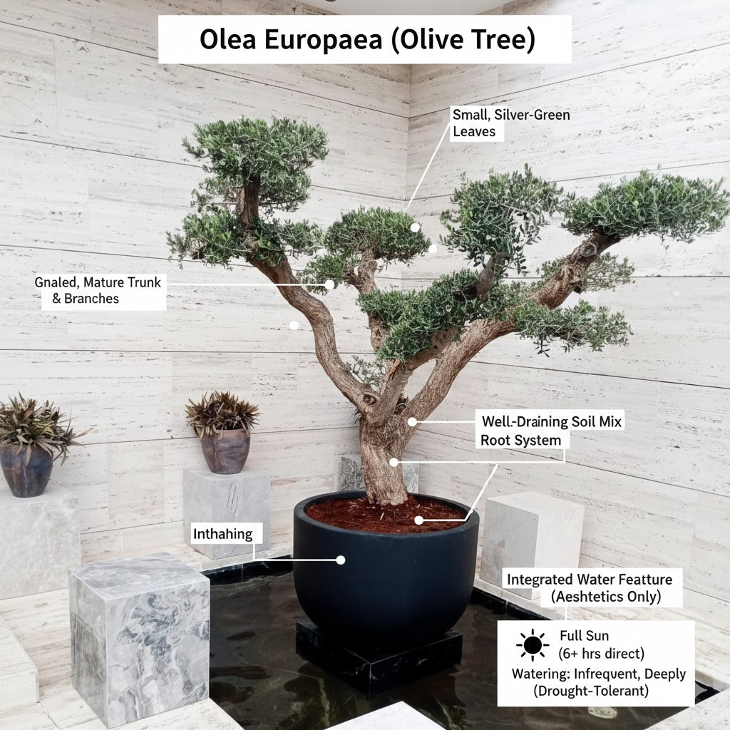  Mature Olive Tree (Olea Europaea) – Luxury Indoor & Outdoor Statement Tree infographic