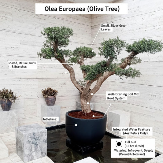  Mature Olive Tree (Olea Europaea) – Luxury Indoor & Outdoor Statement Tree infographic